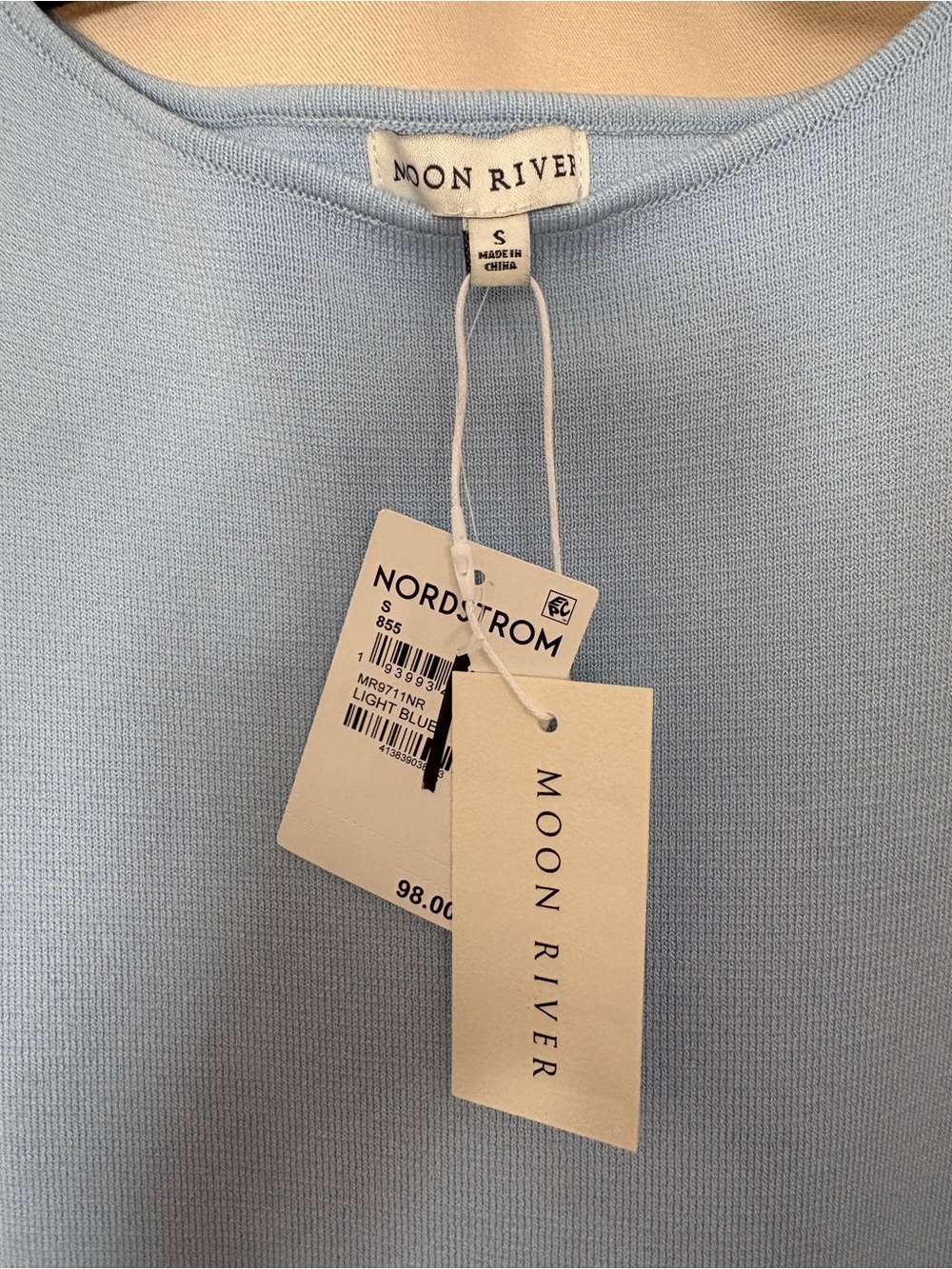 Moon River Light Blue Sleeveless Fit Flare Midi Dress Cotton Poplin Small - Picture 4 of 6